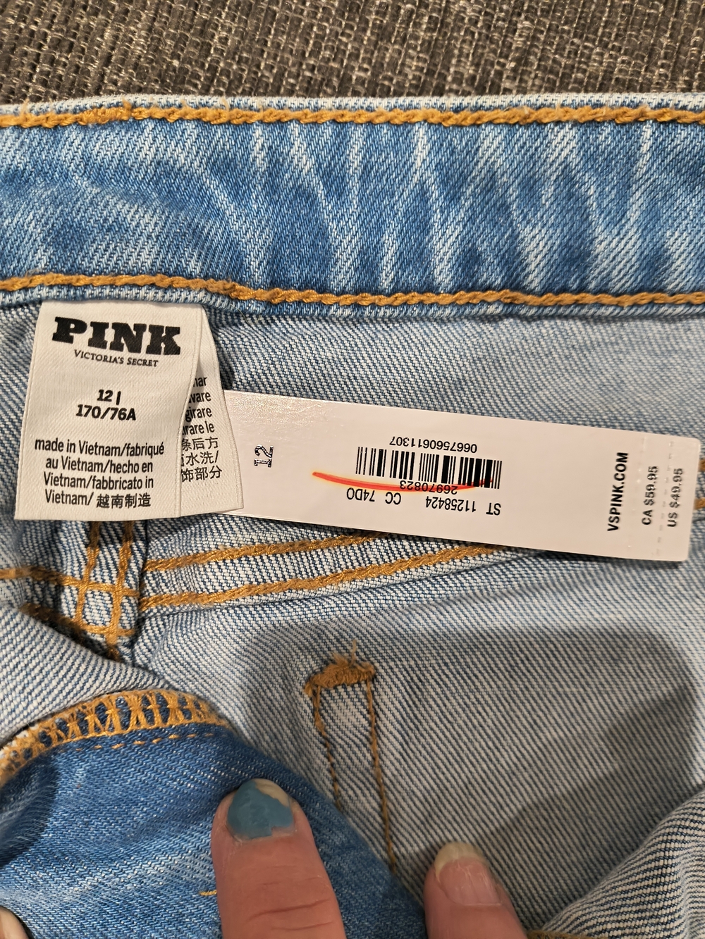 PINK by Victoria's Secret Light Blue Women’s Jeans - Size 12